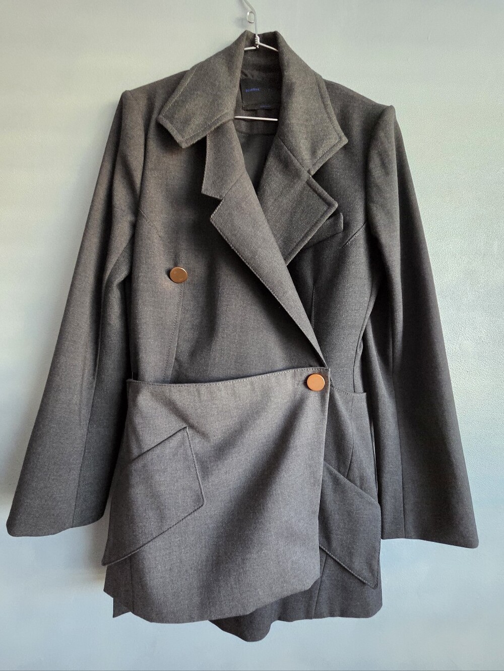 PROENZA SCHOULER GREY CHARCOAL TAILORED BLAZER, JACKET SIZE, US 10, NEW